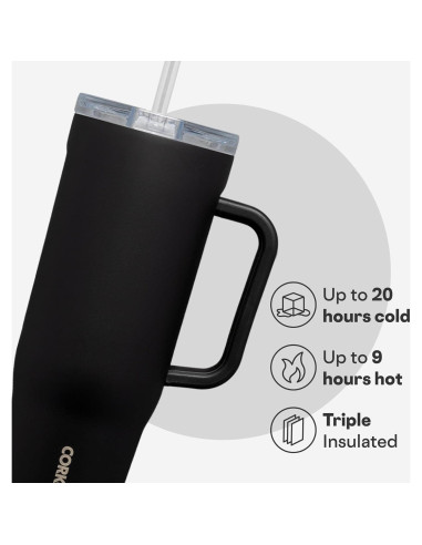 Vaso Aislado Corkcicle Cruiser 40 oz Acero Inoxidable Negro