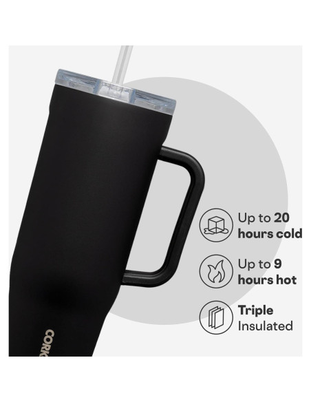 Vaso Aislado Corkcicle Cruiser 40 oz Acero Inoxidable Negro