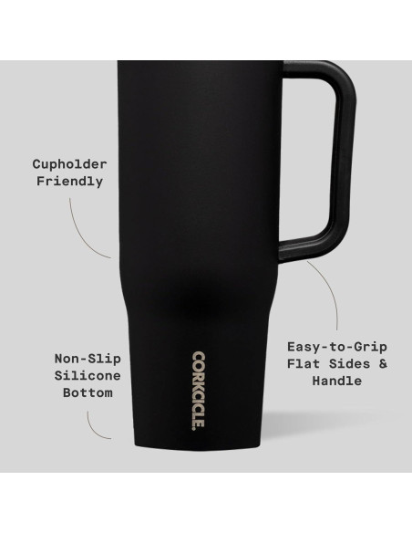 Vaso Aislado Corkcicle Cruiser 40 oz Acero Inoxidable Negro