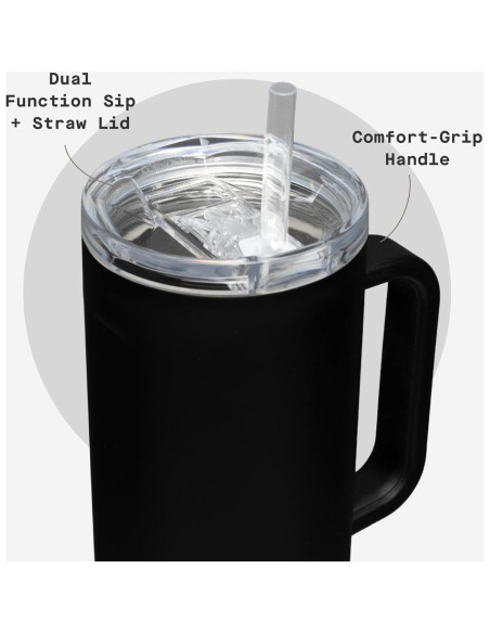 Vaso Aislado Corkcicle Cruiser 40 oz Acero Inoxidable Negro