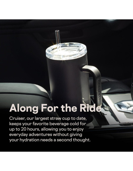 Vaso Aislado Corkcicle Cruiser 40 oz Acero Inoxidable Negro