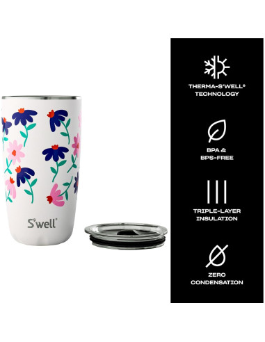 Vaso Aislado S'well 18oz Acero Inoxidable Margarita Azul