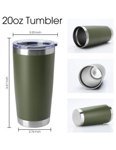 Vaso de Acero Inoxidable 20oz HASLE OUTFITTERS Verde Militar 2