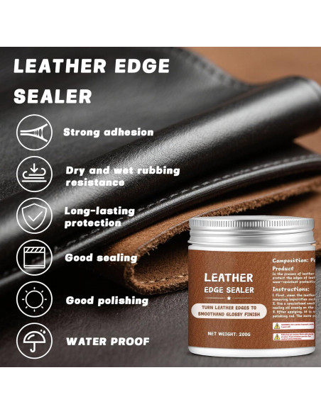 Kit de Sellador de Bordes de Cuero INNOVAYOU 200g - Pulido Brillante