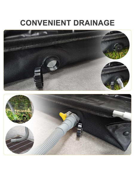 Base de Ducha Portátil LTTGX 101.6x101.6cm Plegable para Camping