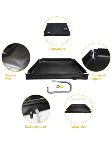 Base de Ducha Portátil LTTGX 101.6x101.6cm Plegable para Camping