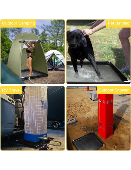 Base de Ducha Portátil LTTGX 101.6x101.6cm Plegable para Camping