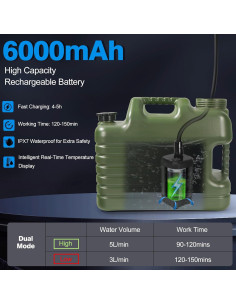 Ducha de Camping Portátil Digury CS-001 5 Galones 6000mAh 2