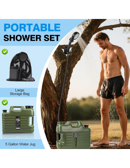 Ducha de Camping Portátil Digury CS-001 5 Galones 6000mAh