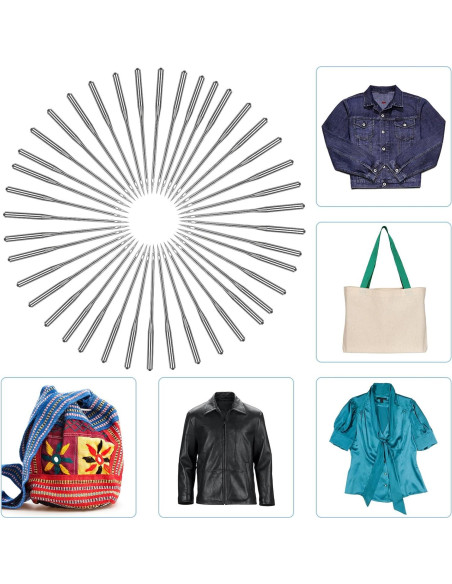 50 Agujas de Máquina de Coser HLARTNET 90/14 Universal para Bordado