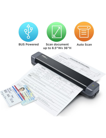 Escáner Móvil Plustek S410 Plus - Portátil, 0.41 kg, OCR