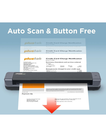 Escáner Móvil Plustek S410 Plus - Portátil, 0.41 kg, OCR