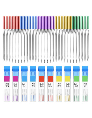 30 Agujas de Máquina de Coser Universales GAQWOK - Tamaños 9 a 18