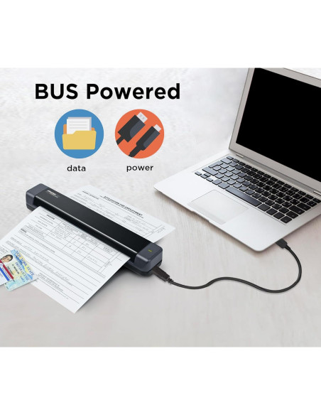 Escáner Móvil Plustek S410 Plus - Portátil, 0.41 kg, OCR