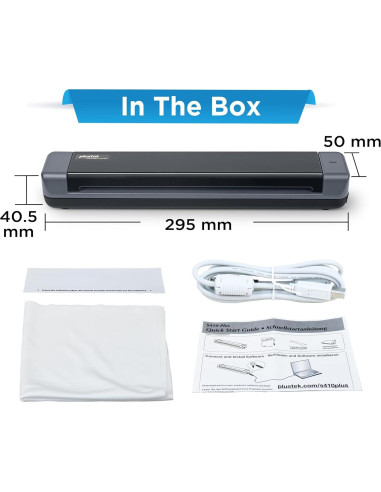 Escáner Móvil Plustek S410 Plus - Portátil, 0.41 kg, OCR