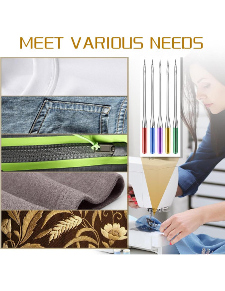 30 Agujas de Máquina de Coser Universales GAQWOK - Tamaños 9 a 18