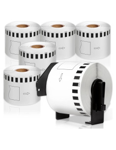 Rollo de Etiquetas COLORWING DK-2205 62mm x 30.48m 6 Rollos