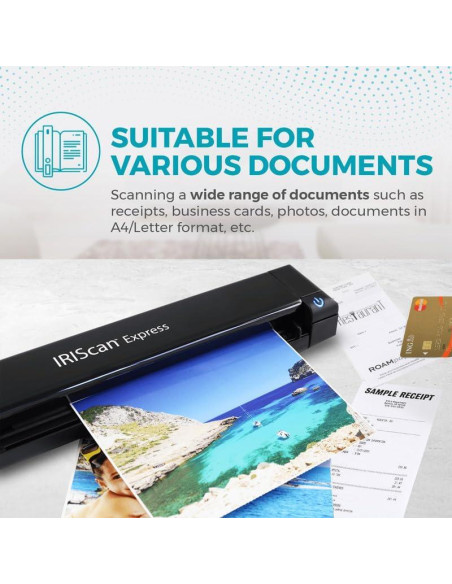 Escáner Portátil IRIScan Express v4 8PPM USB - Documentos y Recibos