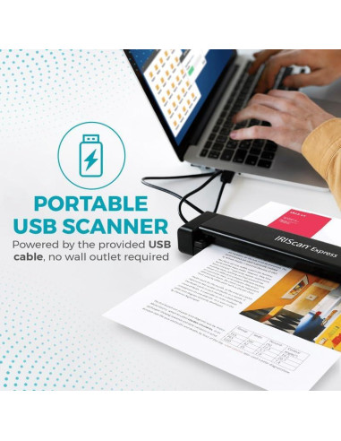 Escáner Portátil IRIScan Express v4 8PPM USB - Documentos y Recibos