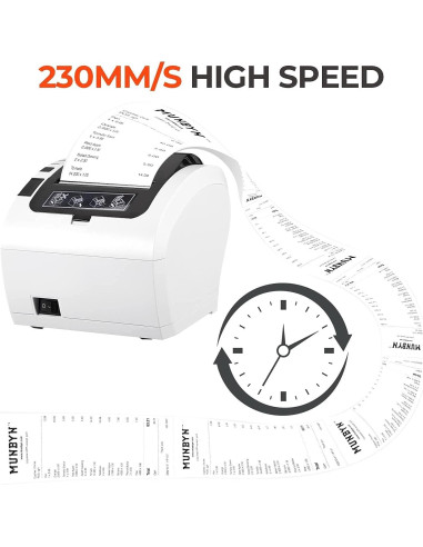 Impresora Térmica de Recibos MUNBYN ITPP047 80mm USB/Ethernet