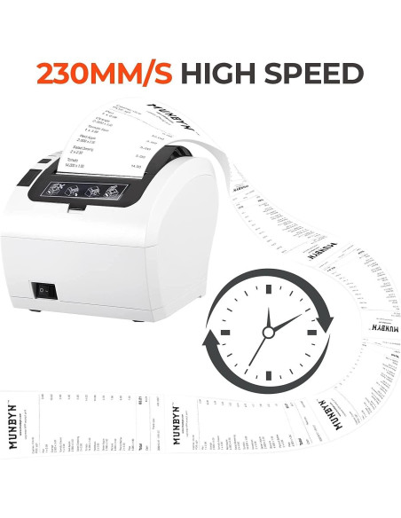 Impresora Térmica de Recibos MUNBYN ITPP047 80mm USB/Ethernet
