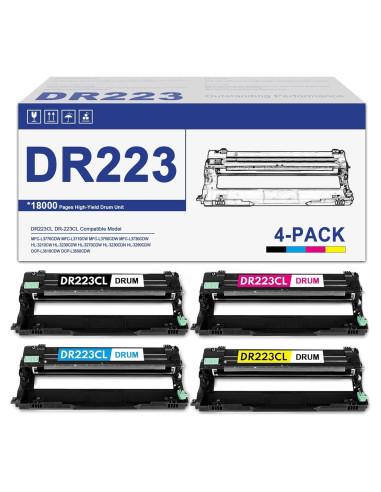 Conjunto de 4 Unidades de Tambor DR223CL para Brother
