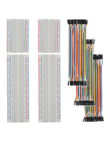 Kit Protoboard 830 y 400 Puntos + 120 Cables Puente HUAREW