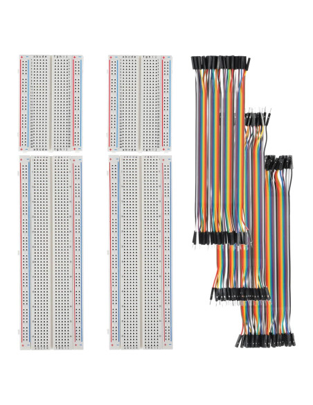 Kit Protoboard 830 y 400 Puntos + 120 Cables Puente HUAREW