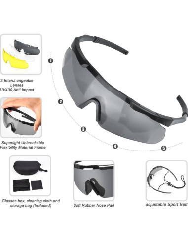 Gafas Tácticas Xaegistac 3 Lentes Intercambiables Unisex