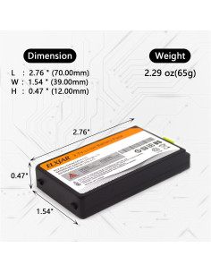 Batería Li-Polímero 3.7V 2400mAh elxjar para escáneres Symbol/Motorola 2