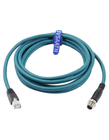 Cable Ethernet M12 8 Pin X-Code RJ45 CAT-7e 5M Azul FSJ