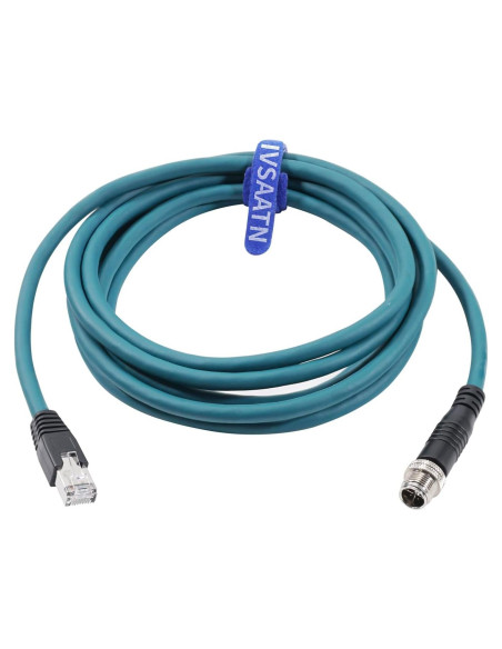 Cable Ethernet M12 8 Pin X-Code RJ45 CAT-7e 5M Azul FSJ