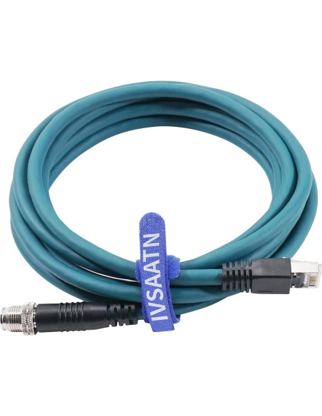 Cable Ethernet M12 8 Pin X-Code RJ45 CAT-7e 5M Azul FSJ
