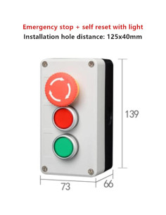 Caja de Control Impermeable EKINS 24V/220V con Botón de Emergencia 2