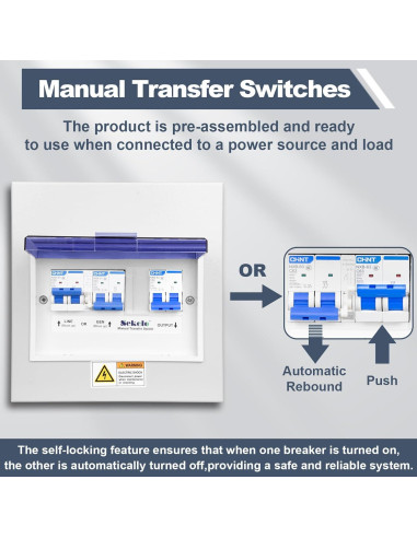Interruptor de Transferencia Manual Sekelo 63A 120/240V