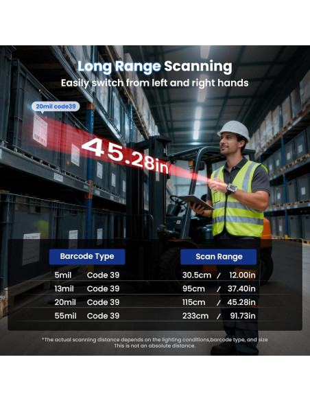 Escáner de Código de Barras Inalámbrico Eyoyo EY-043P 1D 2D