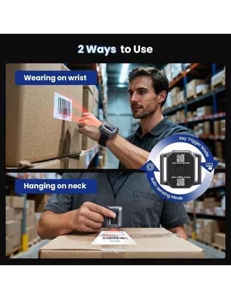 Escáner de Código de Barras Inalámbrico Eyoyo EY-043P 1D 2D