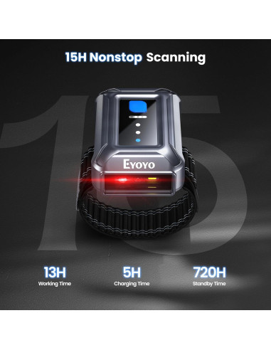 Escáner de Código de Barras Inalámbrico Eyoyo EY-043P 1D 2D