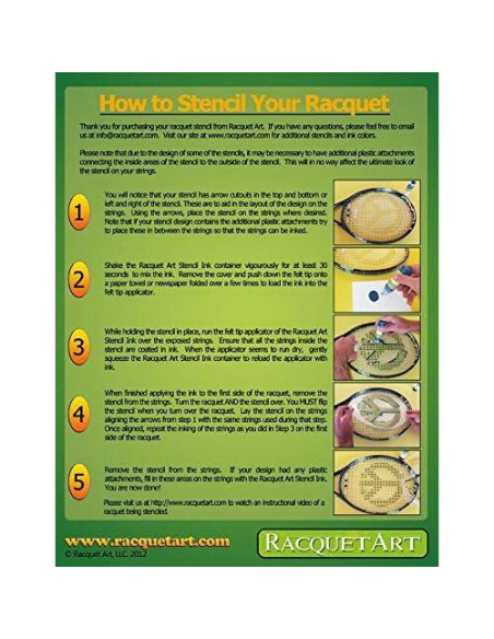 Plantilla Creativa para Raqueta de Tenis Racquet Art