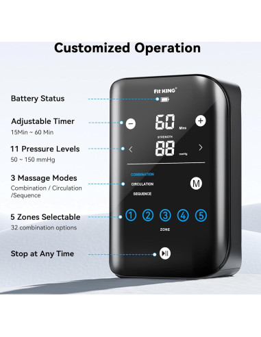 Masajeador de Compresión de Aire FIT KING FT-116A-L Grande