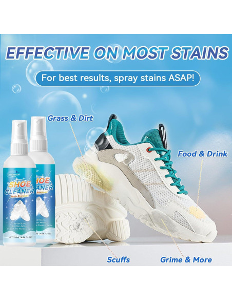 Kit de Limpieza de Zapatos Clennaner - 2 Botellas 115ml, Cepillo y Paño