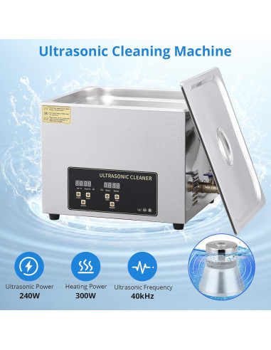 Limpiador Ultrasónico GAOMON 10L 240W Digital Acero Inoxidable