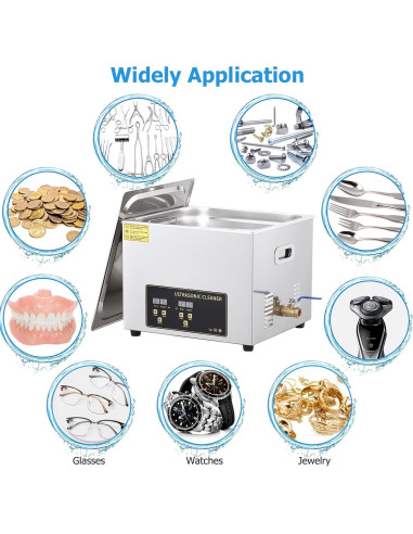 Limpiador Ultrasónico GAOMON 10L 240W Digital Acero Inoxidable