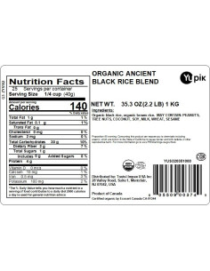Mezcla de Arroz Negro Antiguo Orgánico Yupik 1 kg, Vegano, Kosher 2