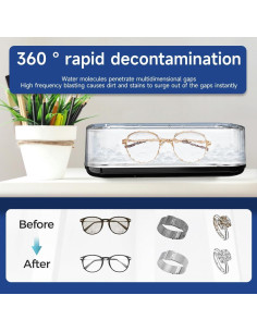 Limpiador Ultrasónico de Joyas Pinkiou 650ml 49kHz 3 Modos 2