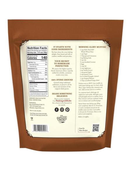 Harina de Trigo Integral Bob's Red Mill 1.36 kg Paquete de 4