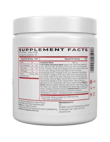 Polvo Superalimento IVL Phyto Fruits 252g - 40 Frutas + Probioticos