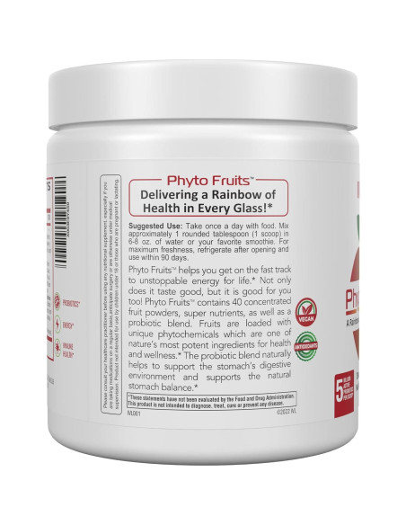 Polvo Superalimento IVL Phyto Fruits 252g - 40 Frutas + Probioticos