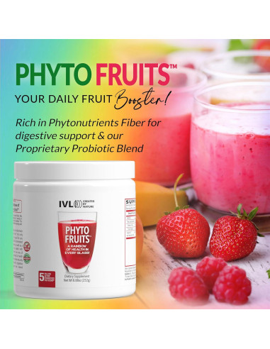 Polvo Superalimento IVL Phyto Fruits 252g - 40 Frutas + Probioticos
