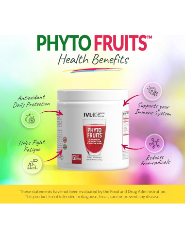 Polvo Superalimento IVL Phyto Fruits 252g - 40 Frutas + Probioticos